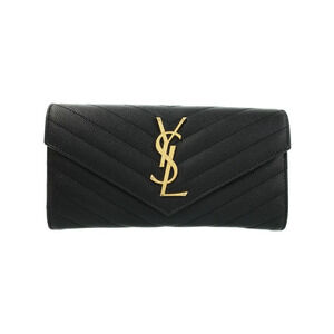 SAINT LAURENT Paris Monogram Flap Wallet Bi fold Long